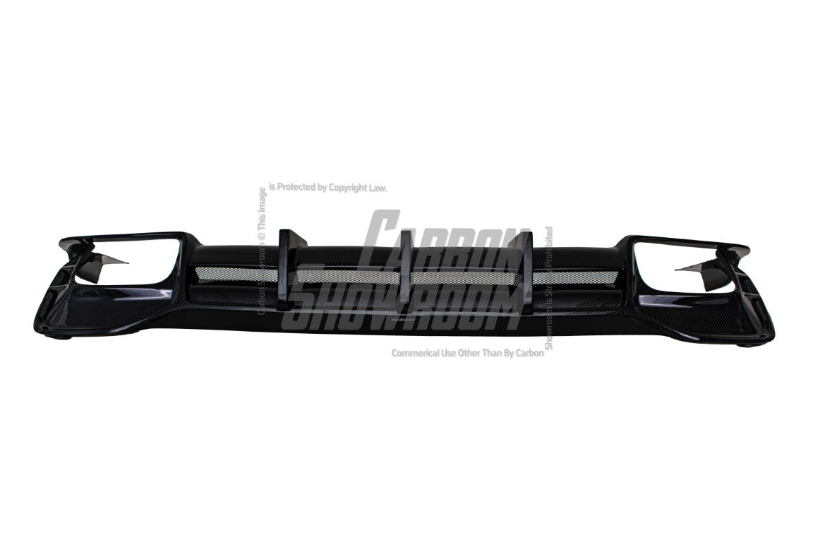 Audi S4 / A4 (With S-line Bumper) B9.5 2020 2021 2022 2023 2024 with Aftermarket Parts - AE Style Rear Diffuser Carbon Fiber from ArmorExtend