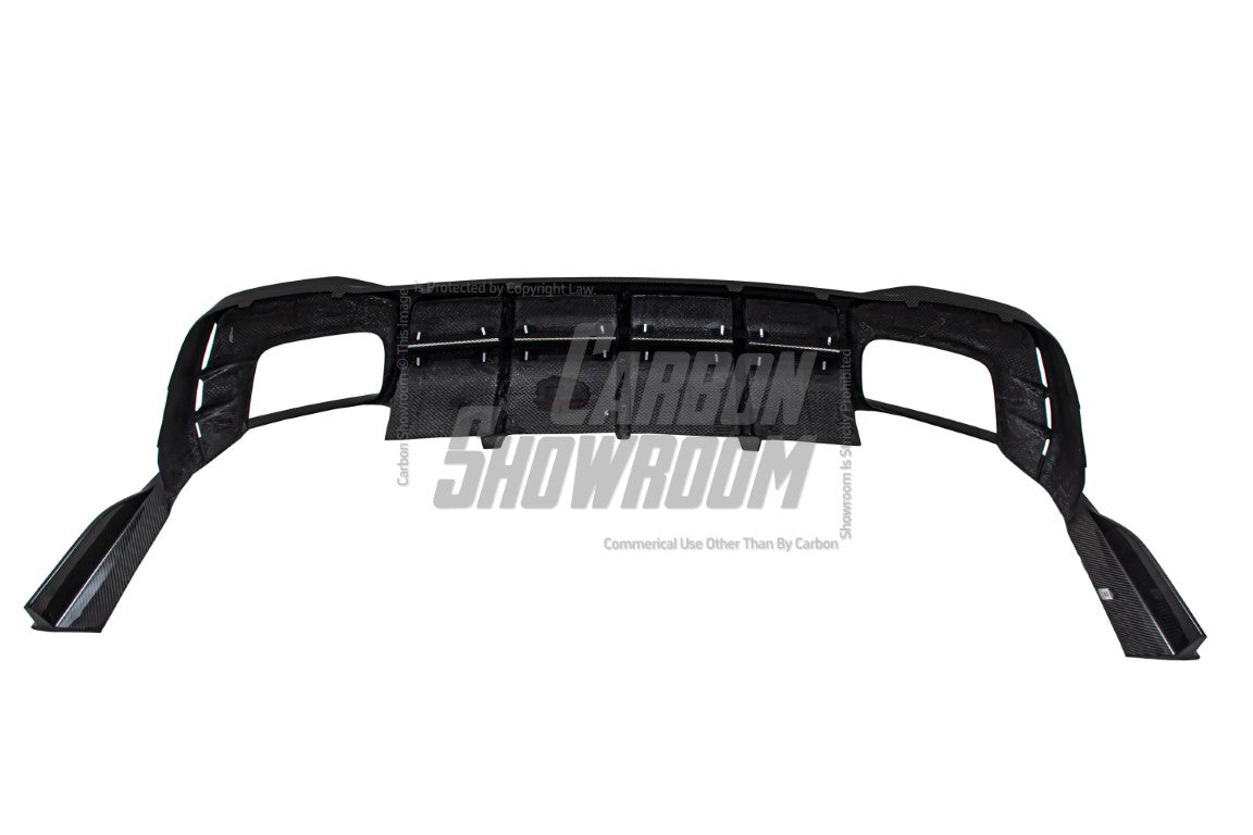 Audi S4 / A4 (With S-line Bumper) B9.5 2020 2021 2022 2023 2024 with Aftermarket Parts - AE Style Rear Diffuser Carbon Fiber from ArmorExtend