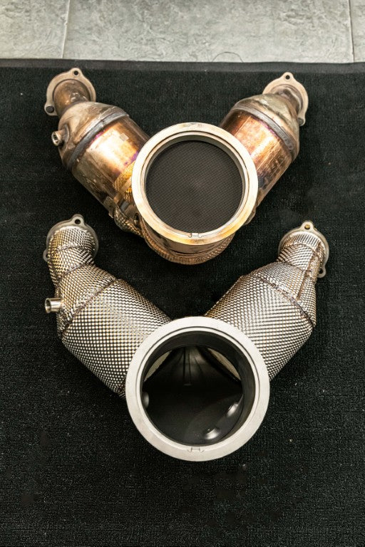 Audi S4 B9 B9.5 2017-ON (3.0T) with Aftermarket Parts - 200 & 300 & 400 CELL Downpipe Stainless Steel / Titanium?from?ArmorExtend