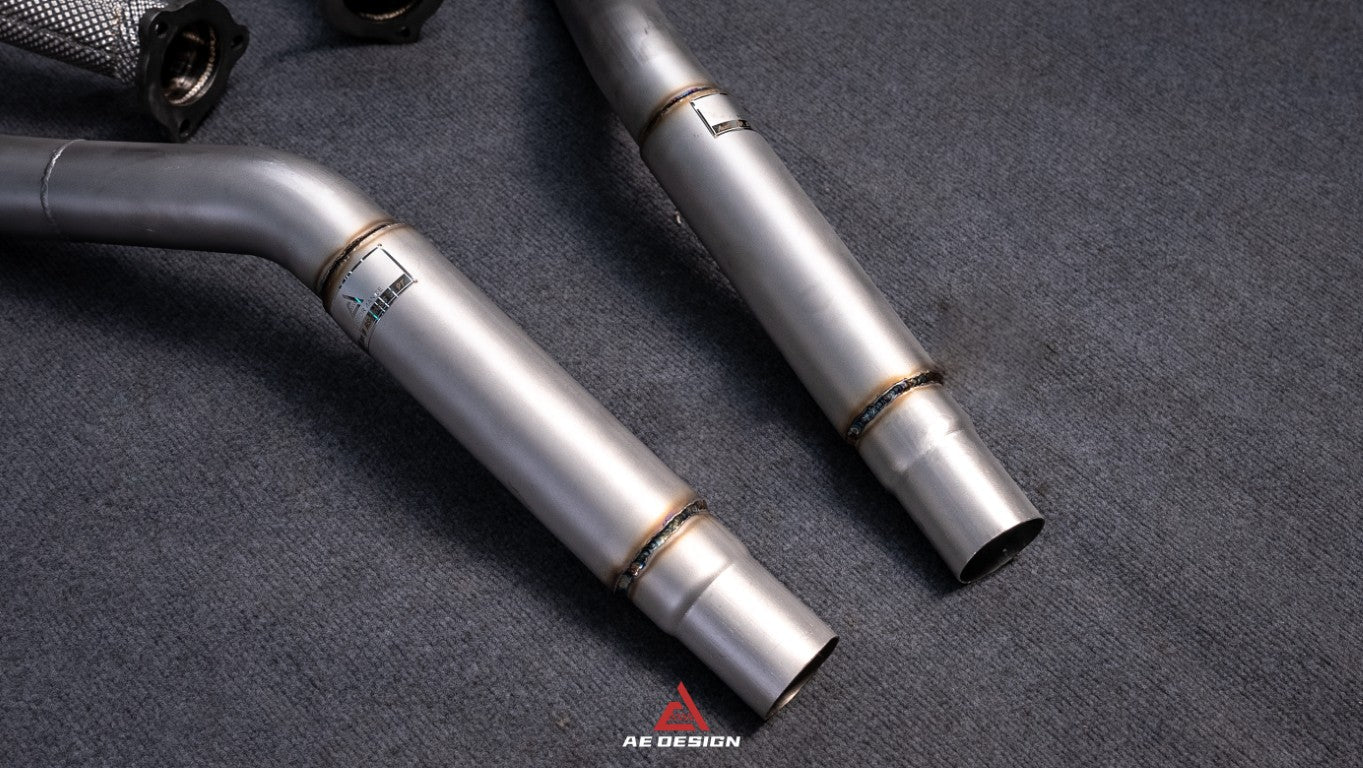 Audi S4 B9 B9.5 2017-ON with Aftermarket Parts - Frontpipe Exhaust Stainless Steel / Titanium from ArmorExtend