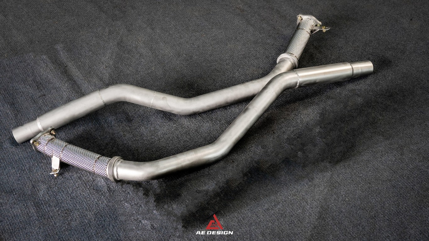 Audi S4 B9 B9.5 2017-ON with Aftermarket Parts - Frontpipe Exhaust Stainless Steel / Titanium from ArmorExtend