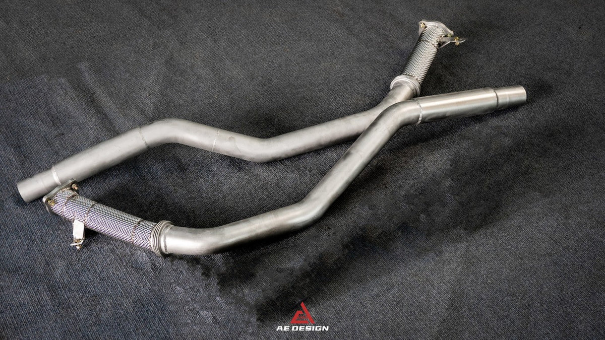 Audi S4 B9 B9.5 2017-ON with Aftermarket Parts - Frontpipe Exhaust Stainless Steel / Titanium from ArmorExtend