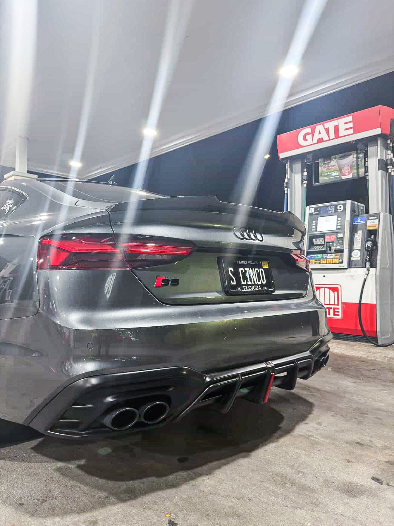 Audi S5 A5 (with s-line bumper, does not base model) B9.5 2020-ON with Aftermarket Parts - AE Style Rear Diffuser & Canards ABS?from ArmorExtend
