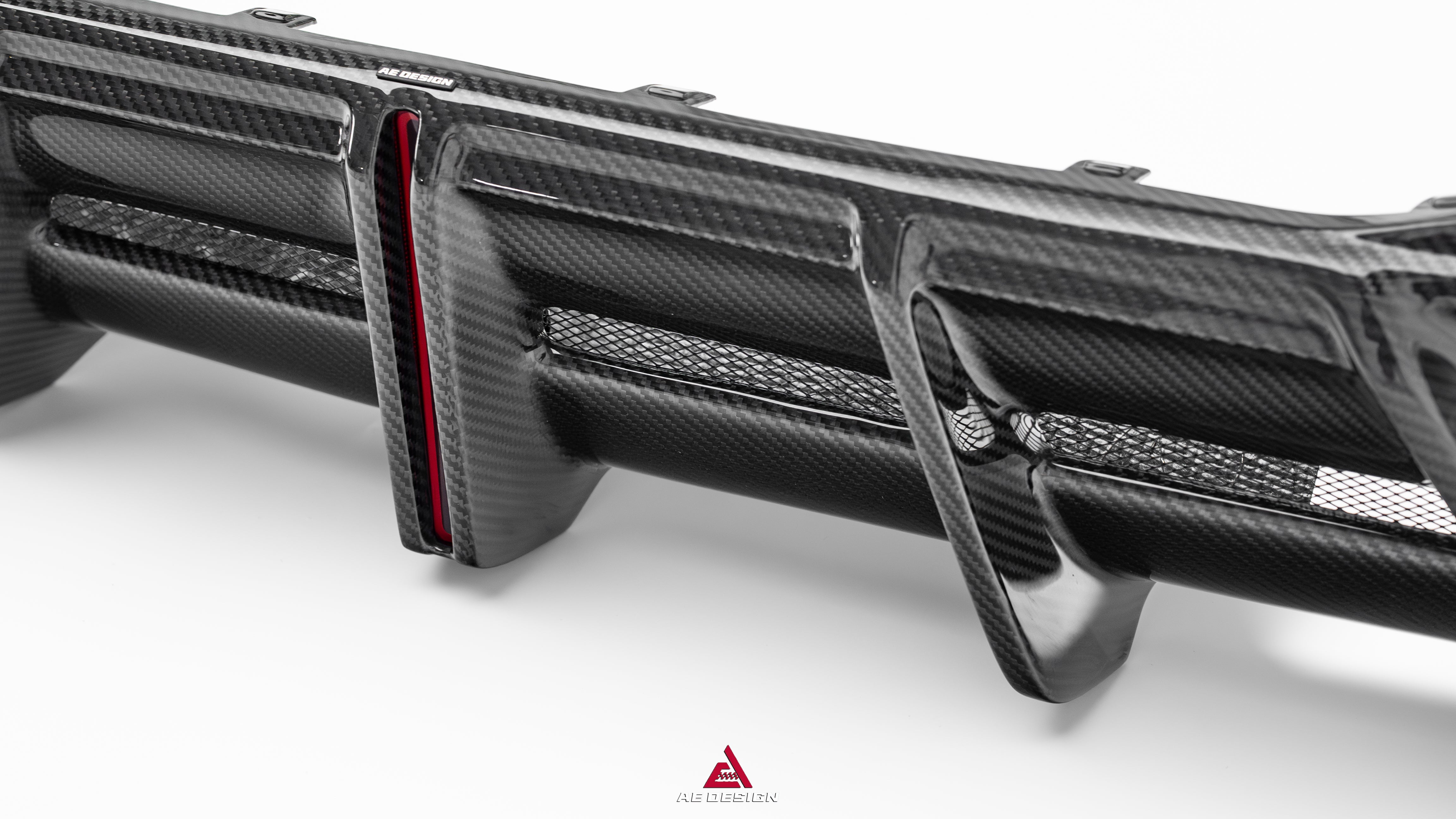 Audi S7 A7 (with S-bumper) C8 2019-ON with Aftermarket Parts - AE ART Rear Diffuser & Canards Dry Pre-preg Carbon Fiber from ArmorExtend