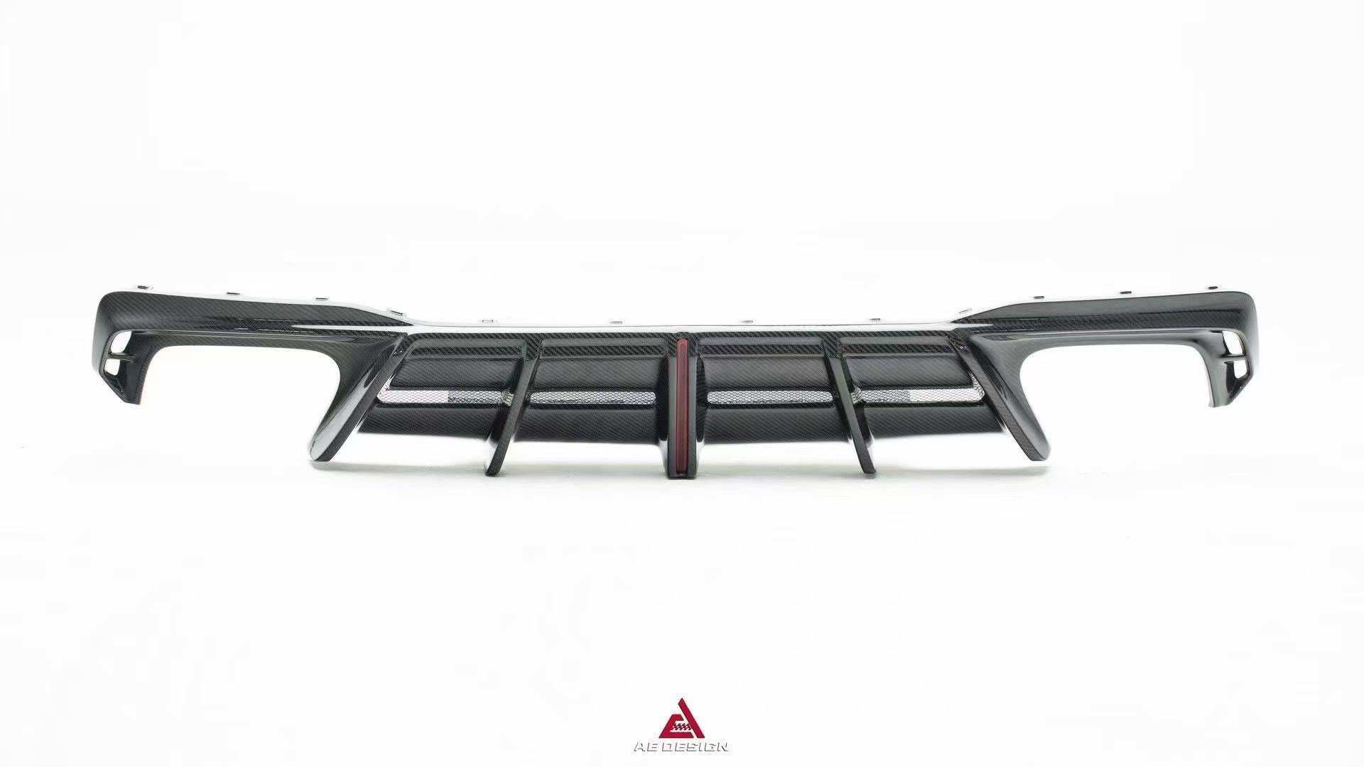 Audi S7 A7 (with s-line bumper) C8 2019-ON with Aftermarket Parts - AE ART Rear Diffuser & Canards Carbon Fiber from Armorextend
