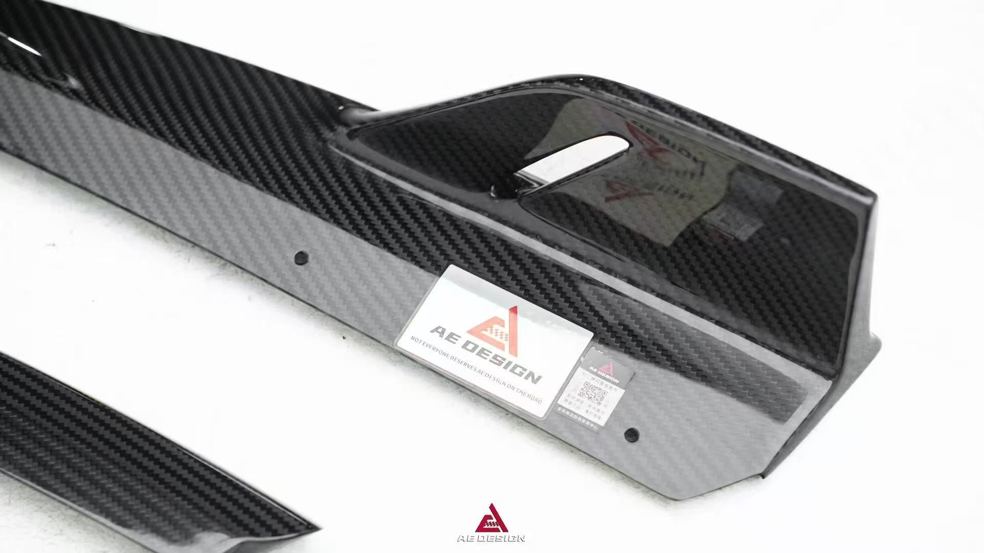 Audi S7 A7 (with s-line bumper) C8 2019-ON with Aftermarket Parts - AE ART Rear Diffuser & Canards Carbon Fiber from Armorextend
