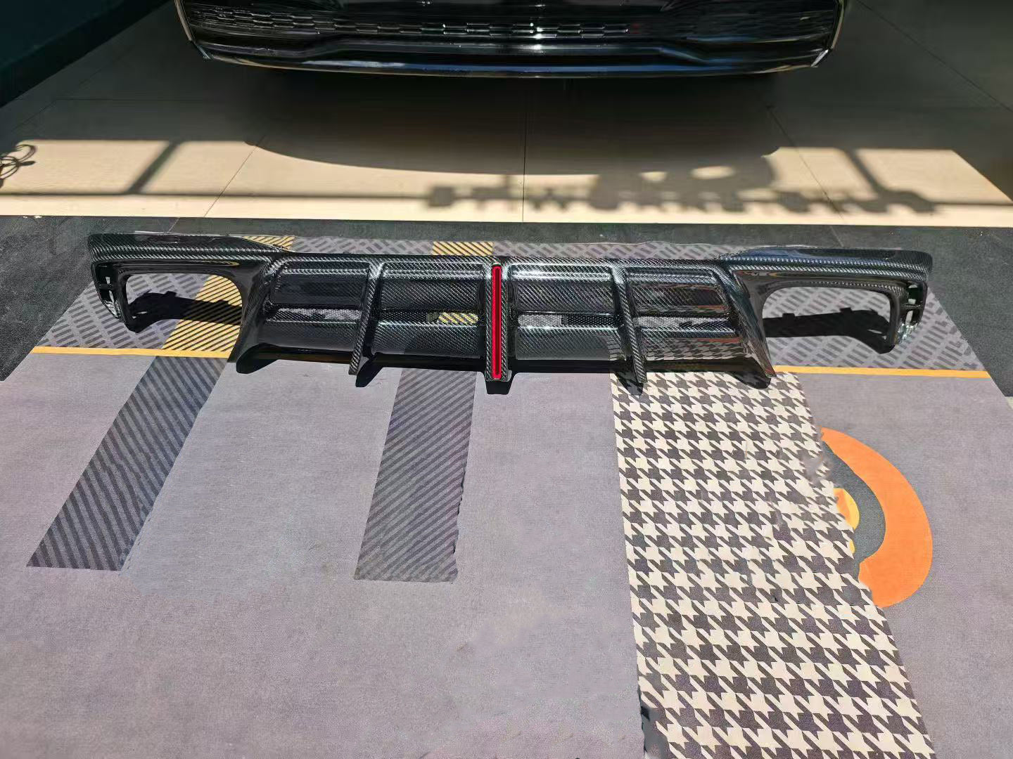 Audi S7 A7 (with S-bumper) C8 2019-ON with Aftermarket Parts - AE ART Rear Diffuser & Canards Dry Pre-preg Carbon Fiber from ArmorExtend