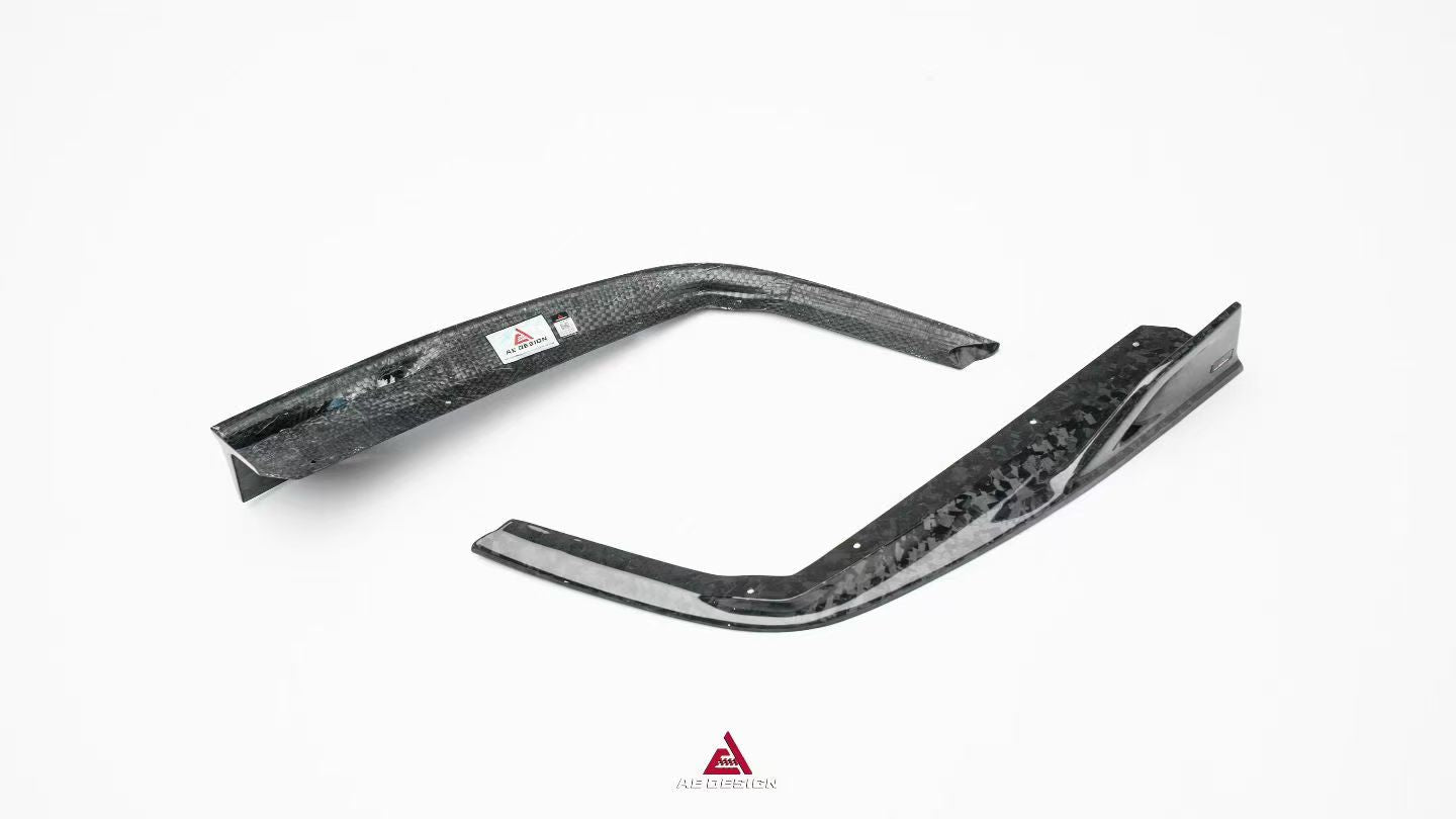 Audi S7 A7 (with S-bumper) C8 2019-ON with Aftermarket Parts - AE ART Rear Diffuser & Canards Dry Pre-preg Carbon Fiber from ArmorExtend