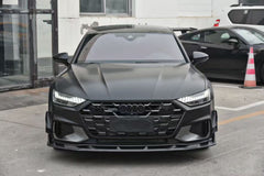 Audi S7 A7 (with S-bumper) C8 2019-ON with Aftermarket Parts - ART V2 Style Front Canards Dry Pre-preg Carbon Fiber from ArmorExtend