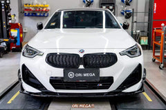 BMW 2 Series M240i 230i (With M-Package Bumper, does not fit base model) G42 2022-ON with Aftermarket Parts - AE Style Front Lip?ABS from ArmorExtend