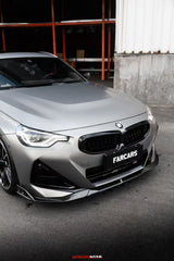 BMW 2 Series G42 230i (With M-Package Bumper) M240i 2022 2023 2024 with Aftermarket Parts - AE Style Front Lip Pre-preg Carbon Fiber from ArmorExtend