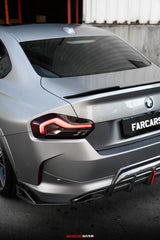 BMW 2 Series G42 230i (With M-Package Bumper) M240i 2022 2023 2024 with Aftermarket Parts - AE Style Rear Diffuser & Canards Pre-preg Carbon Fiber from ArmorExtend