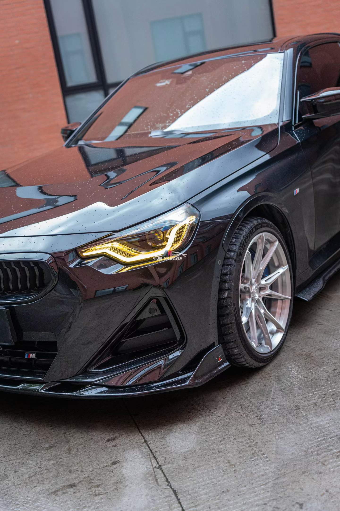 BMW 2 Series M240i 230i (With M-Package Bumper, does not fit base model) G42 2022-ON with Aftermarket Parts - AE Style Front Lip ABS from ArmorExtend