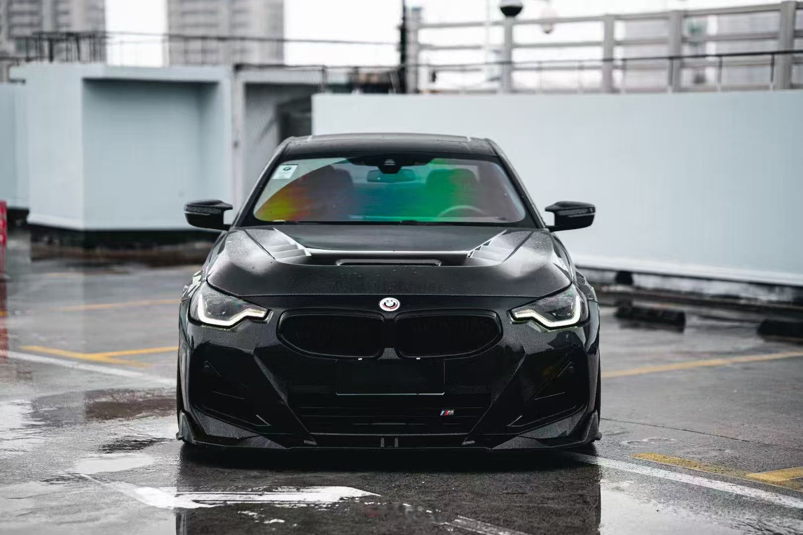 BMW M2 / C G87 2023 2024 &amp; 2 Series 230i M240i G42 2022 2023 2024 with Aftermarket Parts - AE Style Hood Bonnet Double-sided Carbon Fiber from ArmorExtend