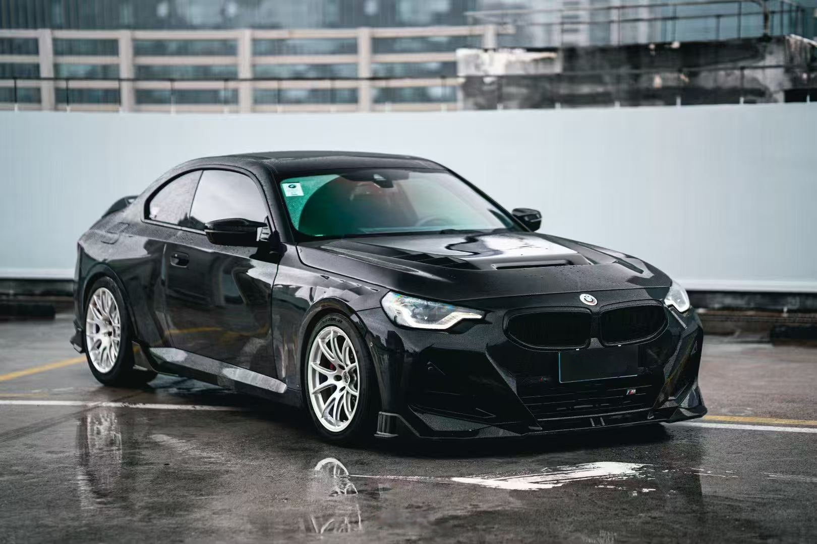 BMW M2 / C G87 2023 2024 &amp; 2 Series 230i M240i G42 2022 2023 2024 with Aftermarket Parts - AE Style Hood Bonnet Double-sided Carbon Fiber from ArmorExtend