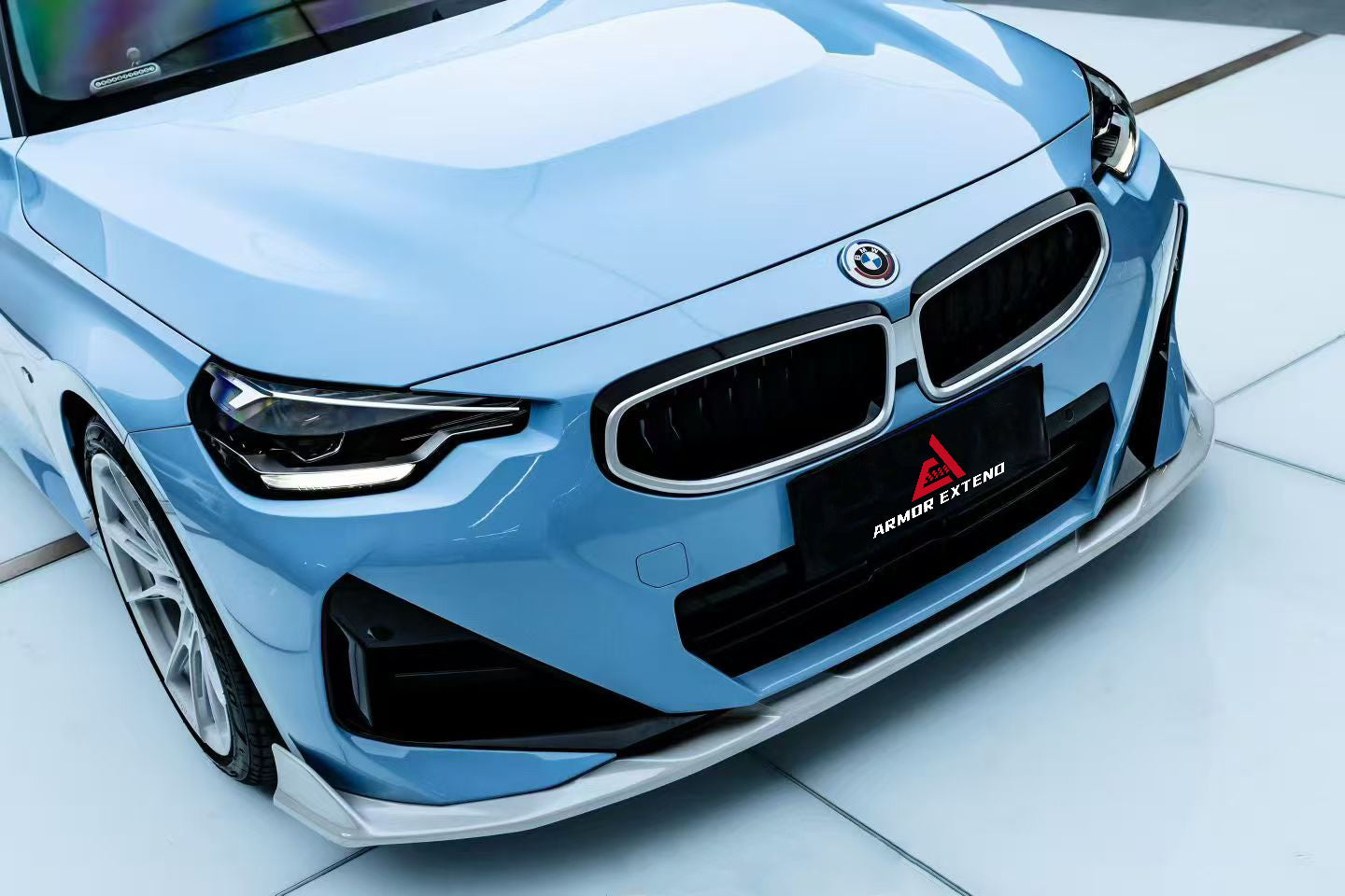 BMW 2 Series M240i 230i (With M-Package Bumper, does not fit base model) G42 2022-ON with Aftermarket Parts - AE Style Front Lip?ABS from ArmorExtend