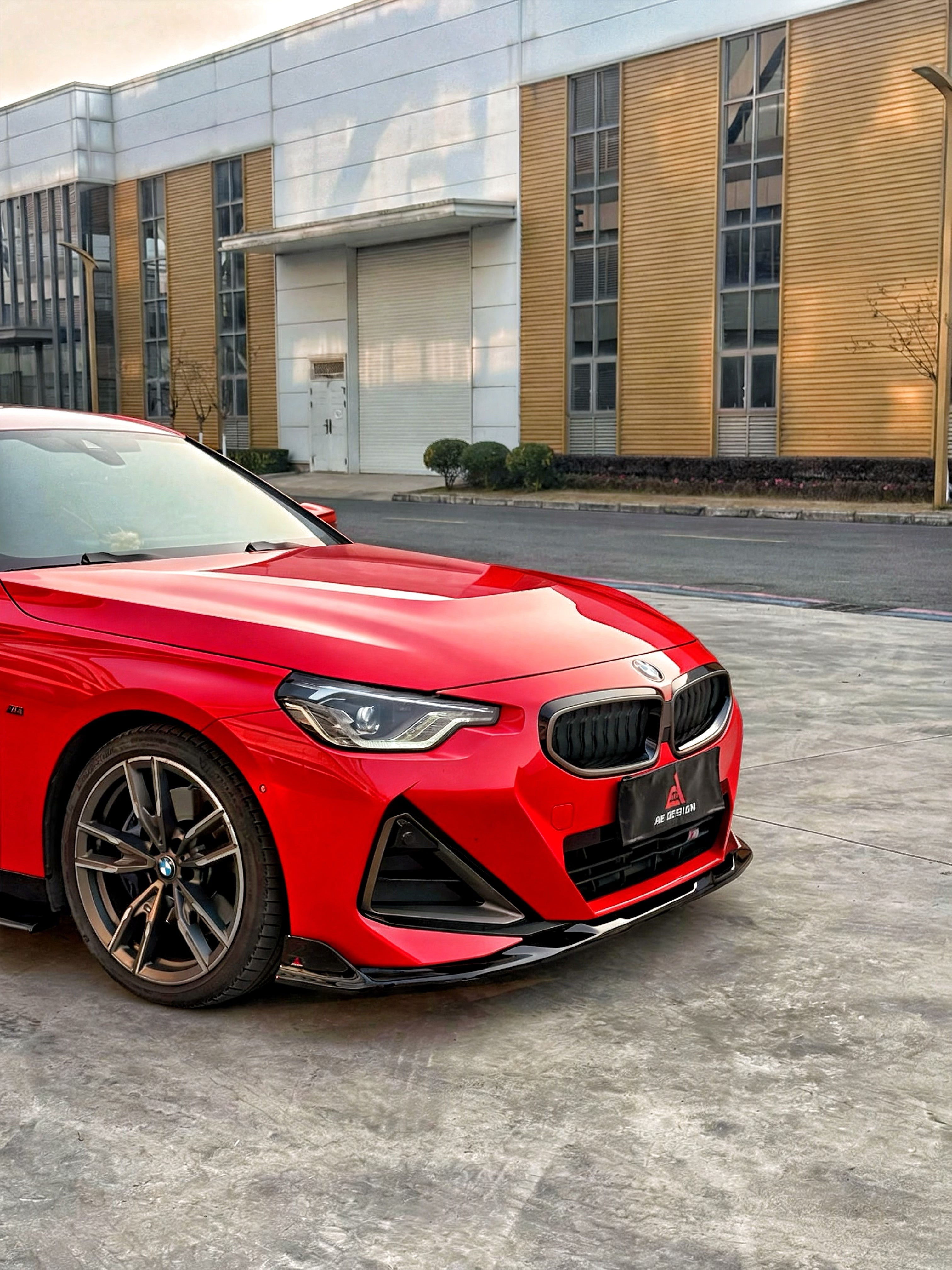 BMW 2 Series M240i 230i (With M-Package Bumper, does not fit base model) G42 2022-ON with Aftermarket Parts - AE Style Front Lip?ABS from ArmorExtend
