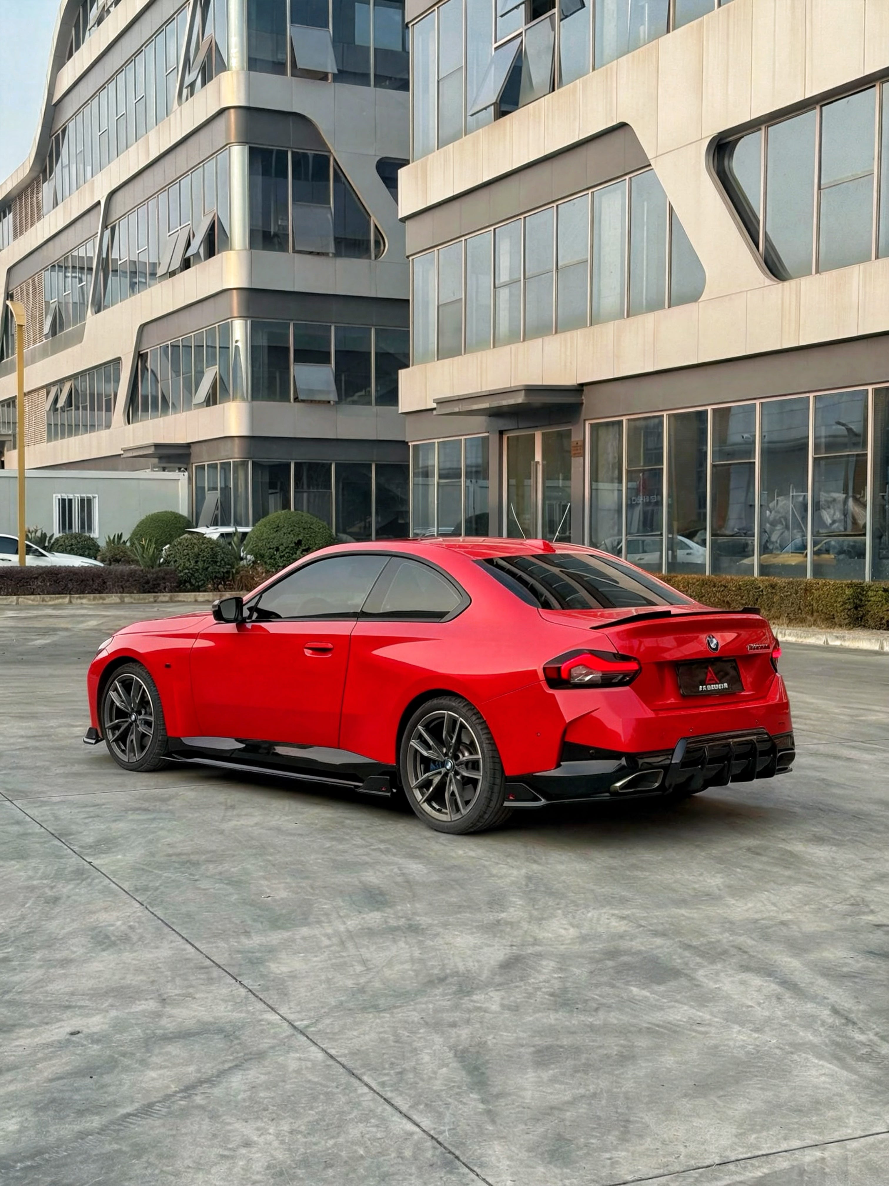 BMW 2 Series M240i 230i (With M-Package Bumper, does not fit base model) G42 2022-ON with Aftermarket Parts - AE Style Rear Diffuser & Canards ABS from ArmorExtend