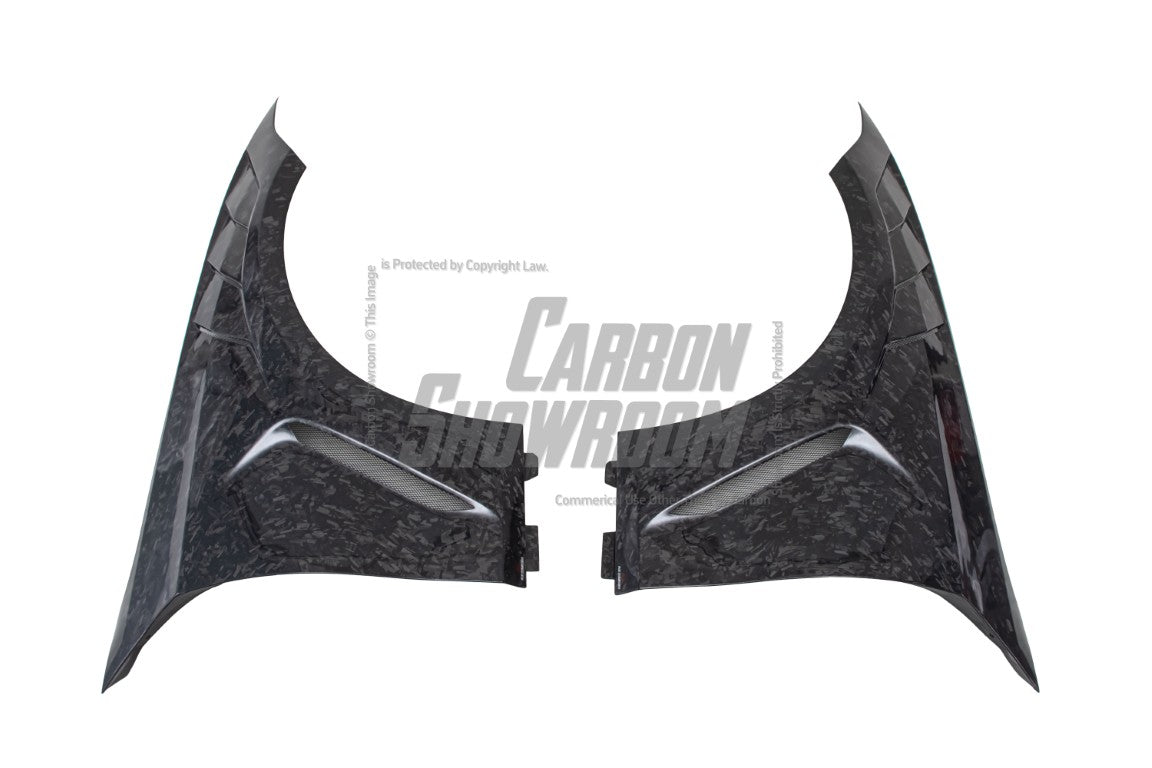 BMW 3 Series 330i M340i G20 G21 (Fits both Pre-LCI & LCI) 2019 2020 2021 2022 2023 2024 with Aftermarket Parts - AE Style Front Fenders Carbon Fiber from ArmorExtend