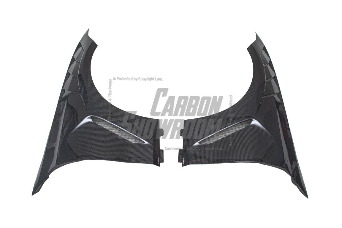BMW 3 Series 330i M340i G20 G21 (Fits both Pre-LCI & LCI) 2019 2020 2021 2022 2023 2024 with Aftermarket Parts - AE Style Front Fenders Carbon Fiber from ArmorExtend