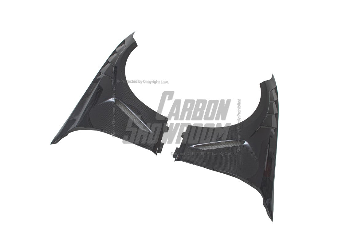 BMW 3 Series 330i M340i G20 G21 (Fits both Pre-LCI & LCI) 2019 2020 2021 2022 2023 2024 with Aftermarket Parts - AE Style Front Fenders Carbon Fiber from ArmorExtend