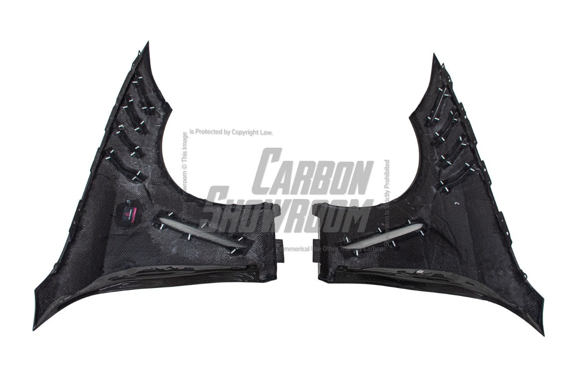BMW 3 Series 330i M340i G20 G21 (Fits both Pre-LCI & LCI) 2019 2020 2021 2022 2023 2024 with Aftermarket Parts - AE Style Front Fenders Carbon Fiber from ArmorExtend