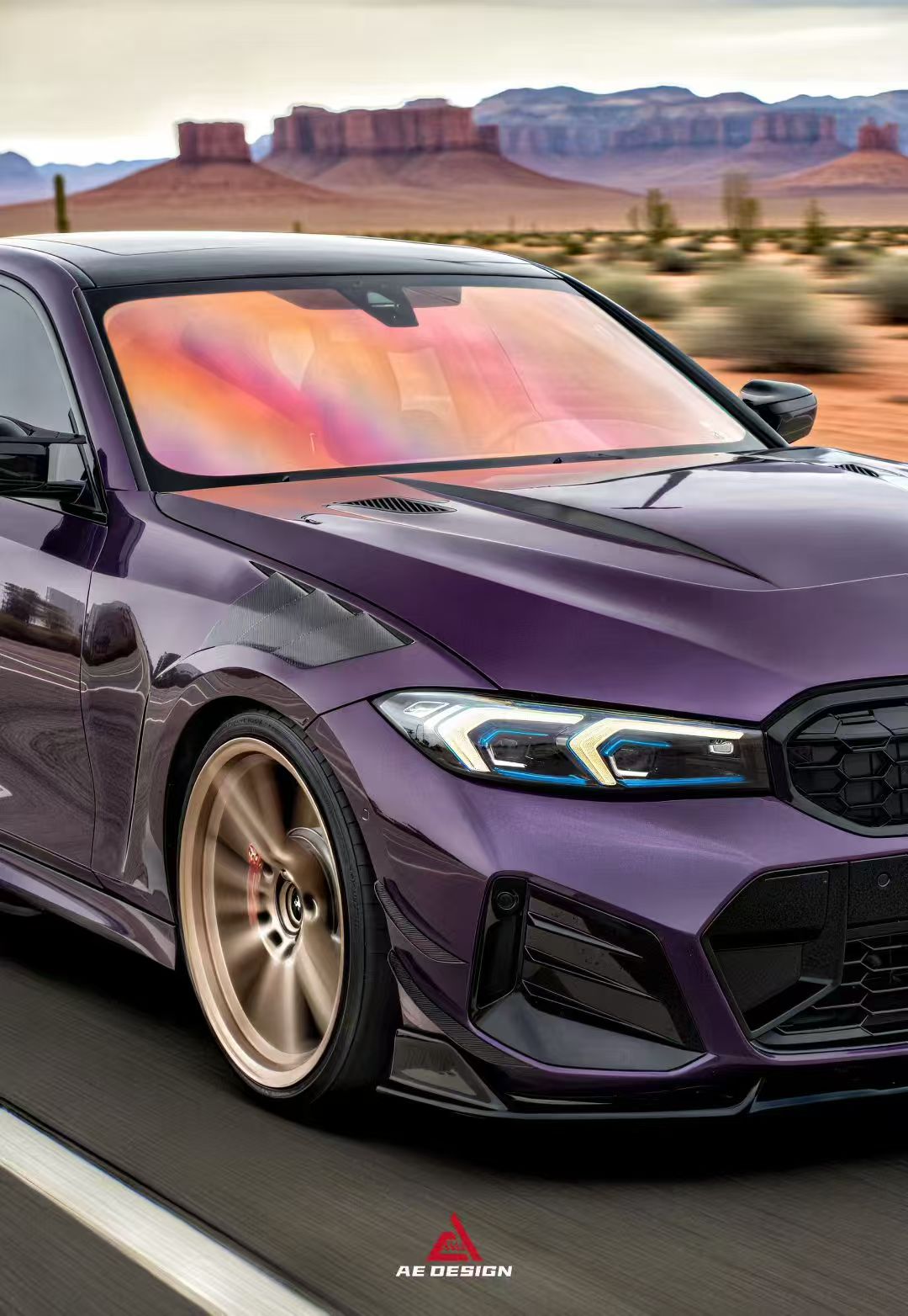 BMW 3 Series 330i M340i G20 G21 (Fits both Pre-LCI & LCI) 2019 2020 2021 2022 2023 2024 with Aftermarket Parts - AE Style Front Fenders Carbon Fiber from ArmorExtend