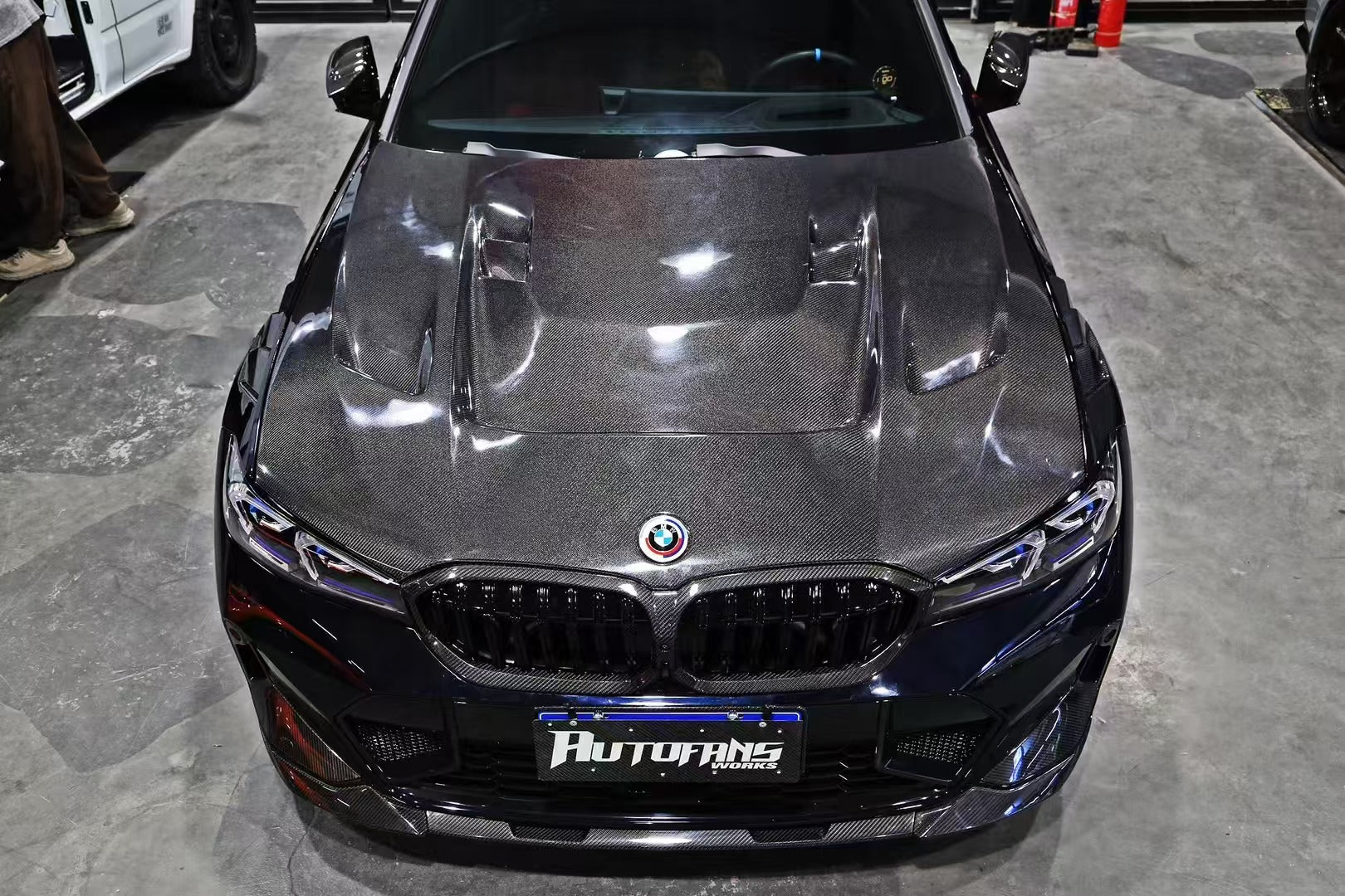 BMW 3 Series M340i 330i G20 G21 (Fits Both Pre-LCI & LCI) 2019-ON with Aftermarket Parts - Vented Hood Bonnet Carbon Fiber from ArmorExtend