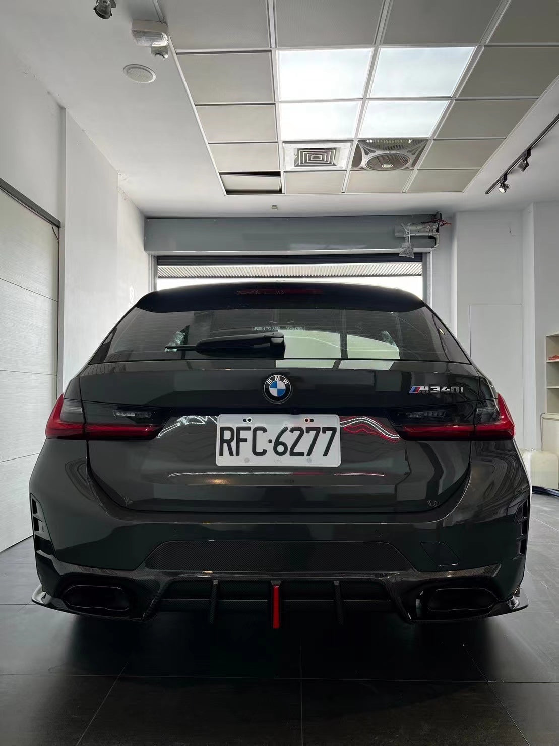 BMW 3 Series 330i (With M-Package Bumper, does not fit base model) M340i LCI G20 G21 2023 2024 2025 with Aftermarket Parts - AE V2 Style Rear Diffuser & Canards Carbon Fiber from?ArmorExtend