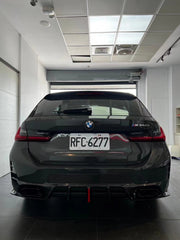 BMW 3 Series 330i (With M-Package Bumper, does not fit base model) M340i LCI G20 G21 2023 2024 2025 with Aftermarket Parts - AE V2 Style Rear Diffuser & Canards Carbon Fiber from?ArmorExtend