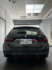 Upgrade Your BMW 3 Series 330i (With M-Package Bumper,Does not fit base model) M340i LCI G20 G21 2023-ON with Aftermarket Parts - AE V2 Style Carbon Fiber Rear Diffuser & Canards from ArmorExtend