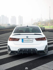 BMW 3 Series M340i 330i (With M-Package Bumper, does not fit base model) LCI G20 G21 2023-ON with Aftermarket Parts - AE V3 Style Rear Diffuser & Canards ABS from ArmorExtend