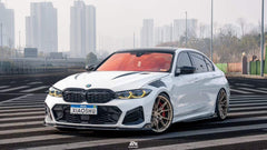 BMW 3 Series 330i (With M-Package Bumper, does not fit base model) M340i LCI G20 G21 2023 2024 with Aftermarket Parts - Plustic Style Front Lip ABS from ArmorExtend