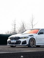 BMW 3 Series 330i (With M-Package Bumper, does not fit base model) M340i LCI G20 G21 2023 2024 with Aftermarket Parts - Plustic Style Front Lip ABS from?ArmorExtend