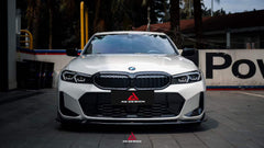 BMW 3 Series 330i (With M-Package Bumper, does not fit base model) M340i LCI G20 G21 2023 2024 with Aftermarket Parts - Plustic Style Front Lip ABS from ArmorExtend