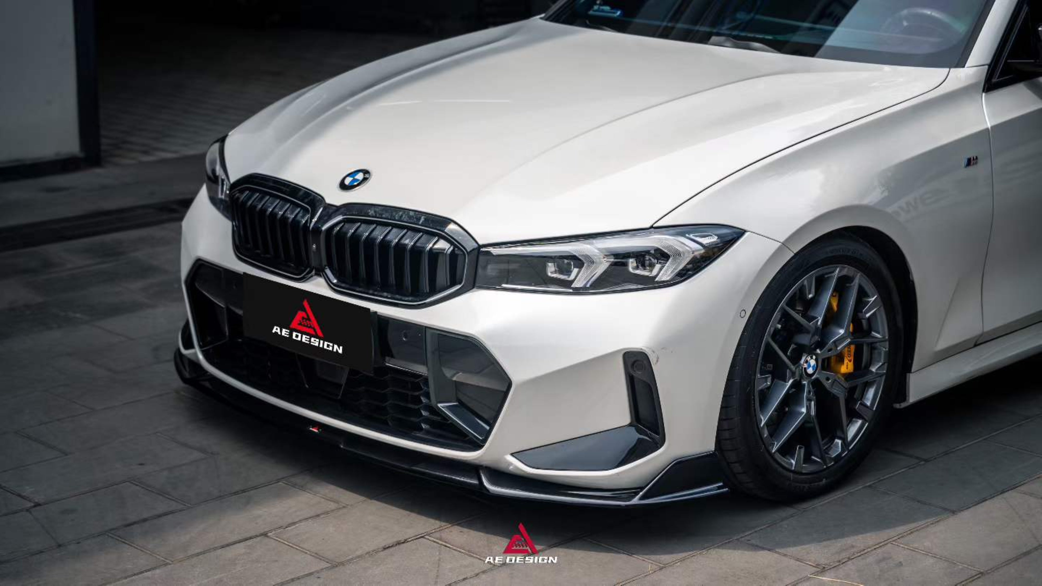 BMW 3 Series 330i (With M-Package Bumper, does not fit base model) M340i LCI G20 G21 2023 2024 with Aftermarket Parts - Plustic Style Front Lip ABS from ArmorExtend