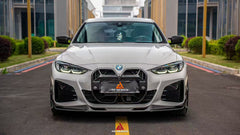 BMW I4 M50 / e Drive 40 (with M-package bumper, does not fit base model) I4 M50 / e Drive 40 & 4 Series Gran Coupe M440i 430i (with M-package bumper, does not fit base model) G26 2022 2023 2024 with Aftermarket Parts - AE Style Front Lip?Carbon Fiber / ABS from ArmorExtend