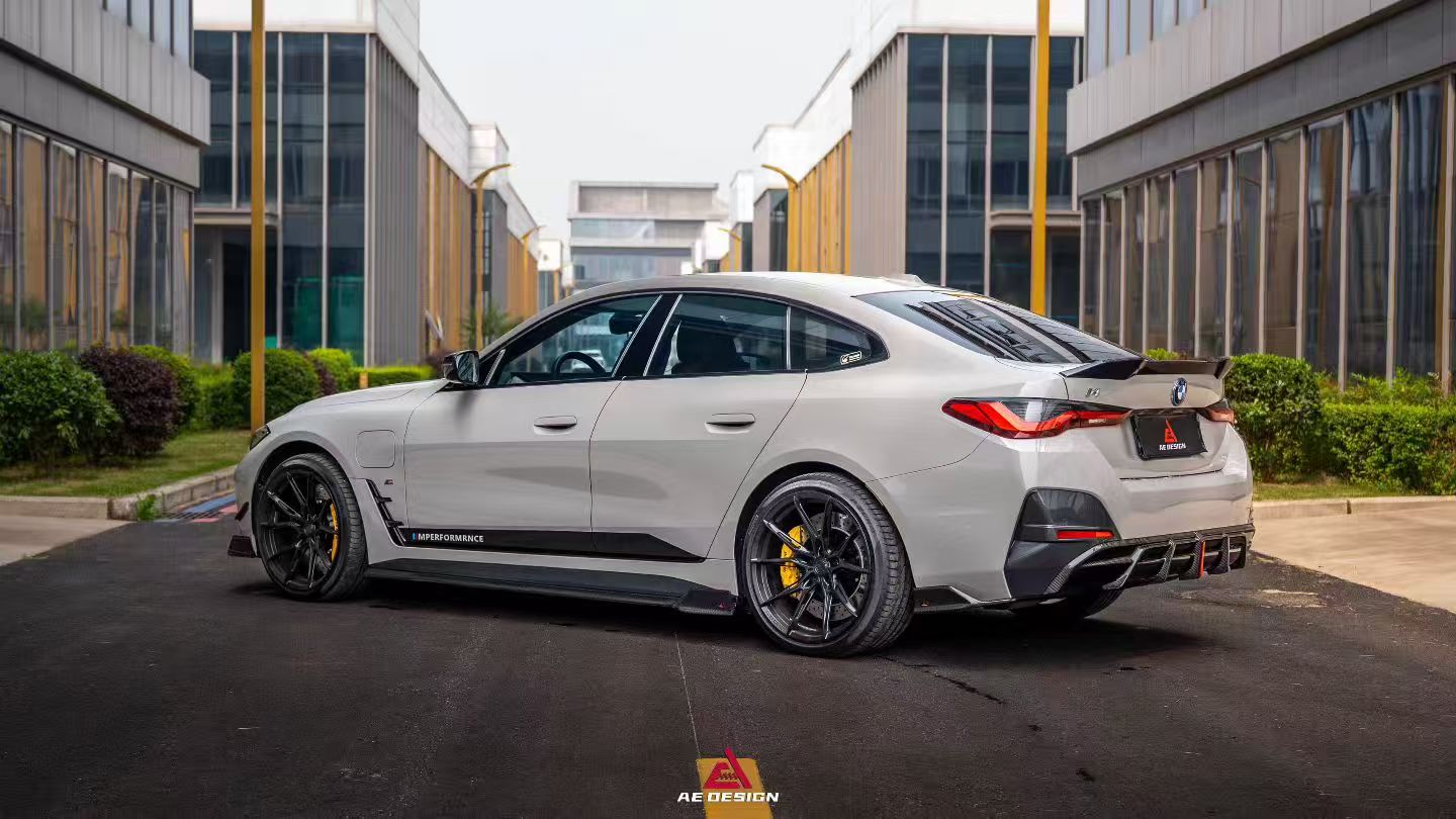 BMW I4 M50 / e Drive 40 G26 2022-ON & 4 Series Gran Coupe M440i 430i  G26 2022-ON (with M-package bumper, does not fit base model) with Aftermarket Parts - AE Style Rear Diffuser & Canards Carbon Fiber from ArmorExtend