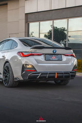 BMW I4 M50 / e Drive 40 G26 2022-ON & 4 Series Gran Coupe M440i 430i? G26 2022-ON (with M-package bumper, does not fit base model) with Aftermarket Parts - AE Style Rear Diffuser & Canards?Carbon Fiber?from ArmorExtend