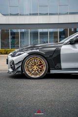 BMW 4 Series M440 430 (With M-Package Bumper, does not fit base model) G22 G23 2020-ON with Aftermarket Parts - ART Fiber Front Canards Dry Pre-preg Carbon Fiber from ArmorExtend