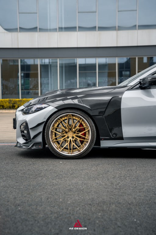BMW 4 Series M440 430 G22 G23 2020-ON with Aftermarket Parts - ART Front Fenders Dry Pre-preg Carbon Fiber from ArmorExtend