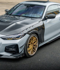 BMW 4 Series M440 430 G22 G23 2020-ON with Aftermarket Parts - ART Front Fenders Dry Pre-preg Carbon Fiber from ArmorExtend