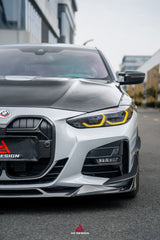  BMW 4 Series M440 430 (With M-Package Bumper, does not fit base model) G22 G23 2020-ON with Aftermarket Parts - ART Fiber Front Lip Dry Pre-preg Carbon Fiber from ArmorExtend