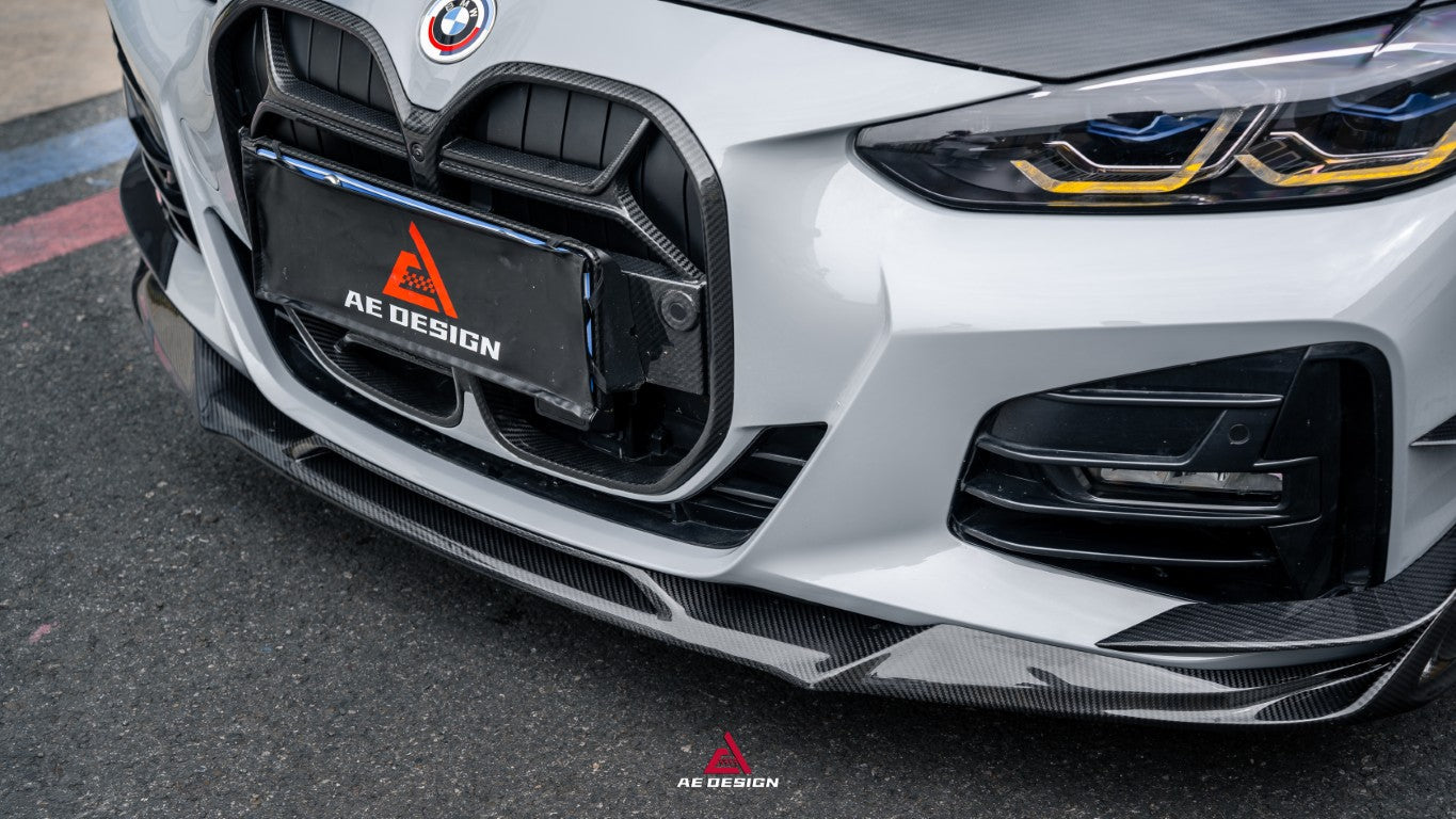  BMW 4 Series M440 430 (With M-Package Bumper, does not fit base model) G22 G23 2020-ON with Aftermarket Parts - ART Fiber Front Lip Dry Pre-preg Carbon Fiber from ArmorExtend