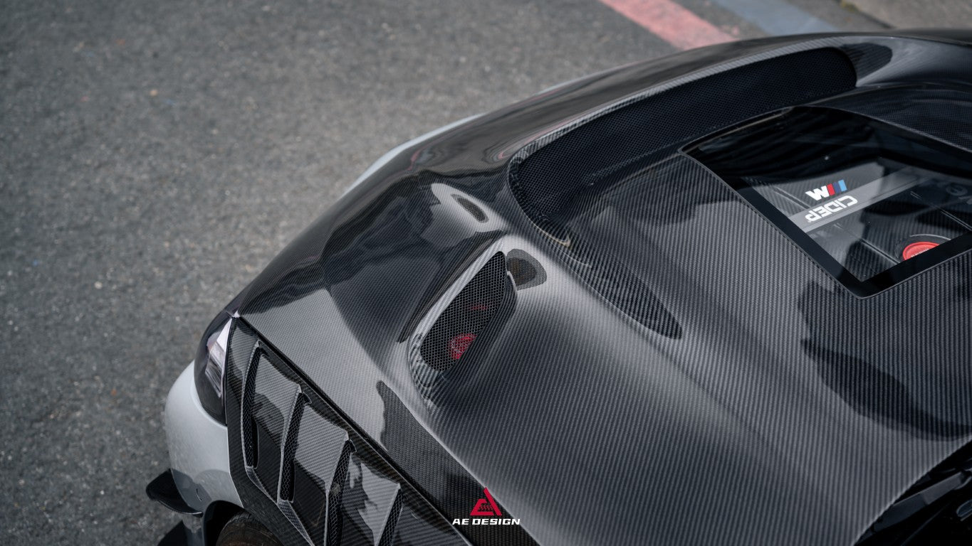 BMW 4 Series M440 430 G22 G23 2020-ON & 4 Series M440 430 G26 2022-ON with Aftermarket Parts - ART Hood Bonnet Dry Pre-preg Carbon Fiber from ArmorExtend