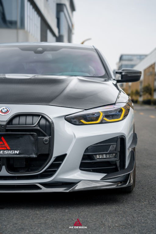 BMW 4 Series M440 430 G22 G23 2020-ON & 4 Series M440 430 G26 2022-ON with Aftermarket Parts - ART Hood Bonnet Dry Pre-preg Carbon Fiber from ArmorExtend