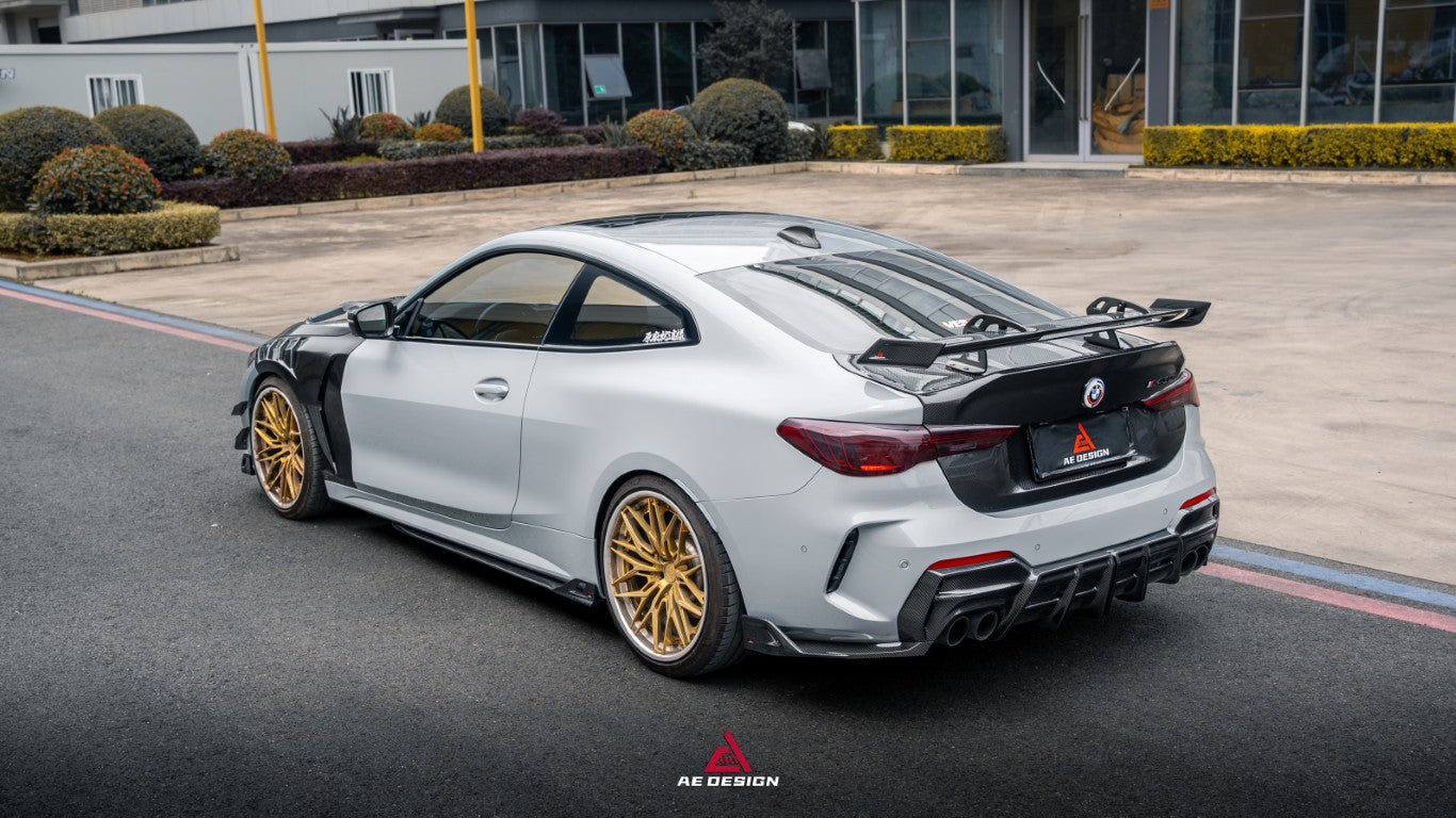 BMW 4 Series M440 430 G22 G23 2020-ON with Aftermarket Parts - ART Rear Diffuser & Canards Dry Pre-preg Carbon Fiber from ArmorExtend