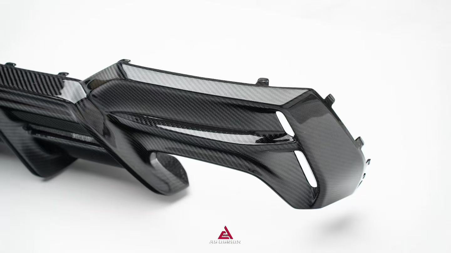BMW 4 Series M440 430 G22 G23 2020-ON with Aftermarket Parts - ART Rear Diffuser & Canards Dry Pre-preg Carbon Fiber from ArmorExtend
