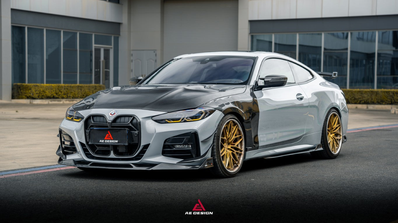 BMW 4 Series M440 430 G22 G23 2020-ON with Aftermarket Parts - ART Side Skirts Dry Pre-preg Carbon Fiber from ArmorExtend