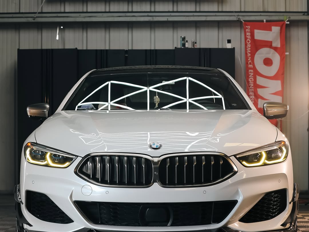 BMW 8 Series M850i 840i (With M-Package Bumper) G14 G15 G16 2018 2019 2020 2021 2022 2023 2024 with Aftermarket Parts - AE Style?Front Canards Carbon Fiber from?ArmorExtend 